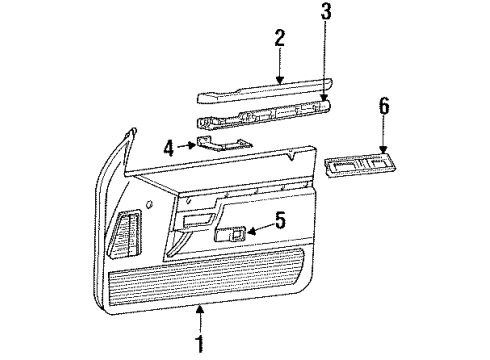 1994 Ford Explorer Interior Trim - Door Armrest Pad Diagram for F3TZ9824100AAK