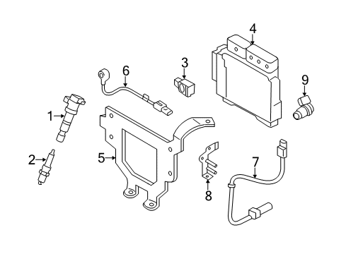 2012 Hyundai Elantra Powertrain Control Engine Control Module Unit Diagram for 39101-2EMB2