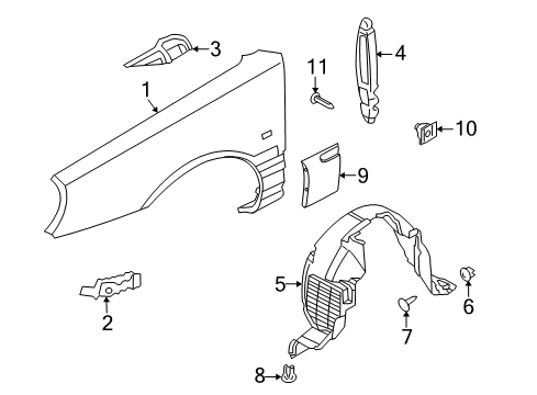 2009 Kia Amanti Fender & Components, Exterior Trim Clip-Side Sill Moulding Mounting Diagram for 87756-37000