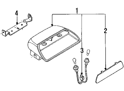 1990 Infiniti M30 High Mount Lamps Lamp Assembly-Stop Diagram for 26590-F6610