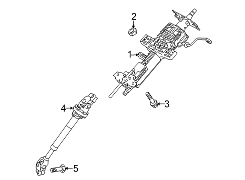 2009 Kia Sedona Steering Column & Wheel, Steering Gear & Linkage Column Assembly-Steering Diagram for 563104D200