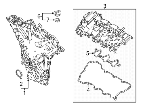 2022 Kia Carnival Valve & Timing Covers INNER GASKET-CYL HEA Diagram for 224423N300