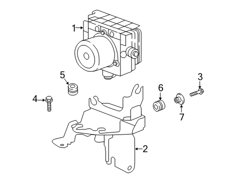 2018 Nissan Kicks Anti-Lock Brakes Bracket-ACTUATOR, ANTISKID Diagram for 47840-5RB0B