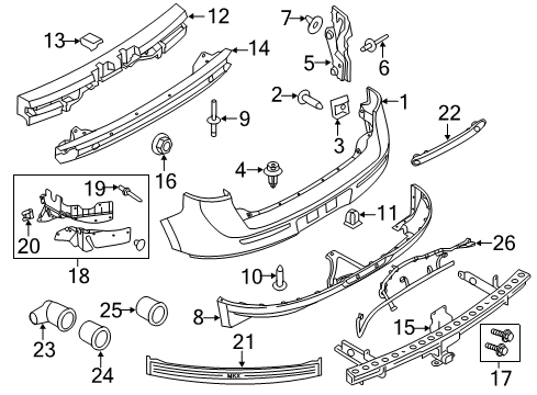 2015 Lincoln MKX Parking Aid Bumper Filler Diagram for 7T4Z-78280A03-AA