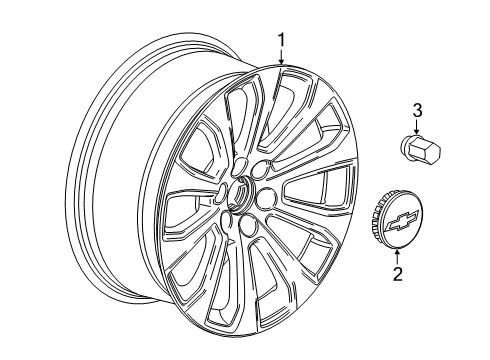 2021 Chevrolet Silverado 1500 Wheels Wheel, Alloy Diagram for 84799395