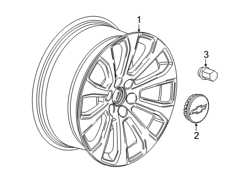 2021 Chevrolet Silverado 1500 Wheels Wheel, Alloy Diagram for 84675349