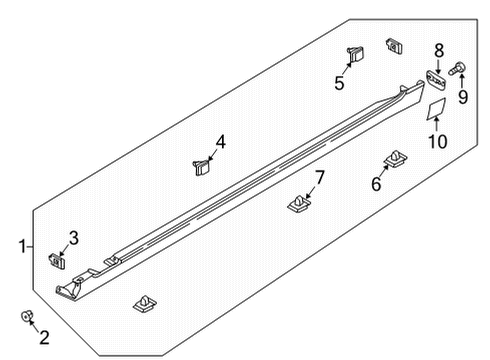 2022 Genesis G90 Exterior Trim - Pillars Clip-Side Sill Moulding Mounting Diagram for 87759-3V000