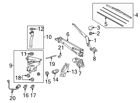 2012 Lexus GX460 Wiper & Washer Components Windshield Wiper Arm Assembly, Right Diagram for 85211-60300