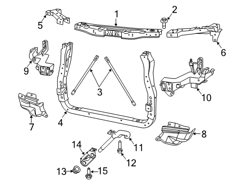 2019 Jeep Grand Cherokee Radiator Support T-Bolt-Threaded Sleeve Diagram for 68053266AA