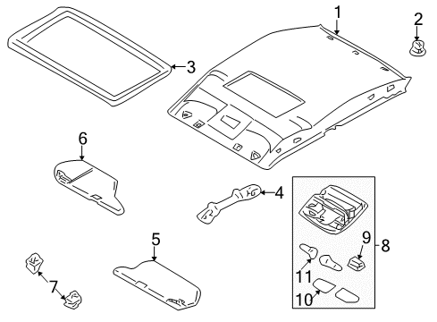 2001 Nissan Sentra Sunroof Switch Sunroof Diagram for 25450-4Z001