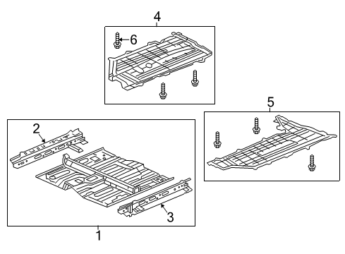 2012 Honda Civic Splash Shields, Floor & Rails Sill, L. FR. Inside Diagram for 65190-TS8-A00ZZ