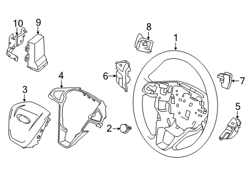 2019 Ford SSV Plug-In Hybrid Steering Wheel & Trim Steering Wheel Diagram for ES7Z-3600-UB