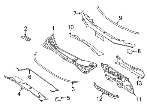 2021 Nissan Versa Cowl Dash COMPL-Lower Diagram for F7300-5EEAA