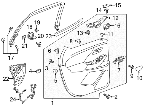 2019 Chevrolet Traverse Rear Door Window Regulator Diagram for 84476220