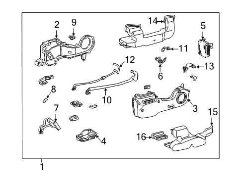 1999 Toyota Sienna Auxiliary Heater & A/C EVAPORATOR Sub-Assembly Diagram for 88501-08030