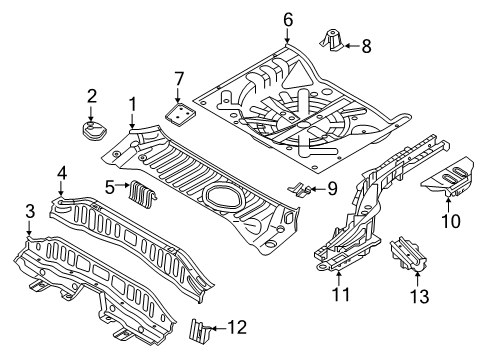 2018 Nissan Kicks Rear Body - Floor & Rails Floor-Rear, Rear Side LH Diagram for G4533-5RBMA