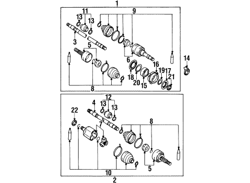 2000 Infiniti G20 Drive Axles - Front Band-Damper Diagram for 39269-11A10