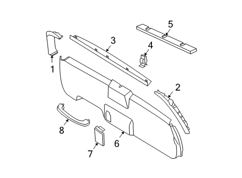 2012 Nissan Armada Interior Trim - Lift Gate Garnish Assy-Back Door Side, LH Diagram for 90903-7S000