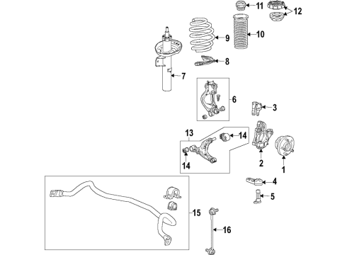 2018 Buick Cascada Front Suspension Components, Lower Control Arm, Stabilizer Bar Coil Spring Diagram for 13439098