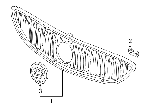 2002 Mercury Sable Grille & Components Grille Retainer Diagram for YF4Z-8194-AA