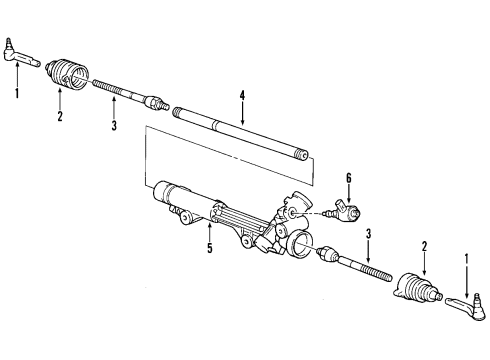 2002 Lincoln LS P/S Pump & Hoses, Steering Gear & Linkage Steering Gear Diagram for 1W4Z-3504-AARM