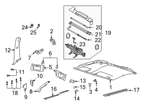 2008 Ford F-150 Interior Trim - Cab Pillar Trim Diagram for 6L3Z-18278D12-AC