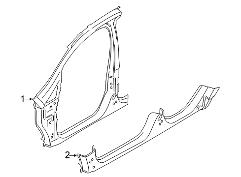 2022 Ford EcoSport Aperture Panel Rocker Panel Diagram for GN1Z-7410128-C