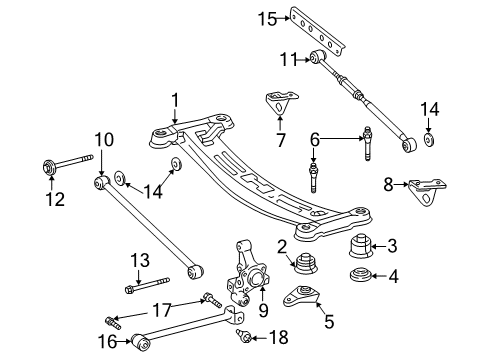 2001 Lexus ES300 Rear Suspension Components, Ride Control, Stabilizer Bar Arm Assy, Rear Suspension Diagram for 48730-07010