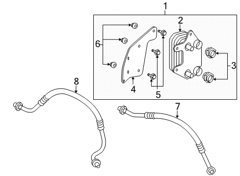 2005 Dodge Ram 1500 Oil Cooler Engine Oil Cooler Diagram for 5290412AC