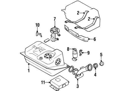1992 Nissan 300ZX Fuel Supply Band Assy-Fuel Tank Mounting Diagram for 17406-30P00