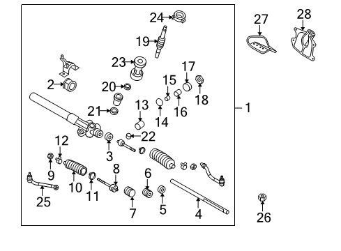 2012 Hyundai Tucson Steering Column & Wheel, Steering Gear & Linkage Gear Assembly-Steering Diagram for 56500-2S001