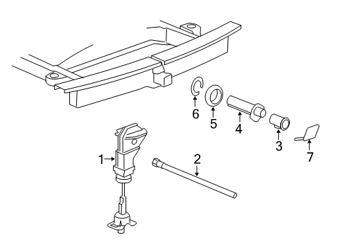 2002 Chevrolet Avalanche 1500 Spare Tire Carrier Hoist, Spare Wheel Diagram for 15026912