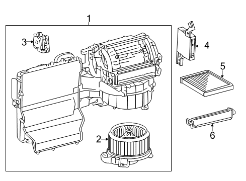 2018 Toyota Highlander Blower Motor & Fan Blower Assembly Diagram for 87130-0E101