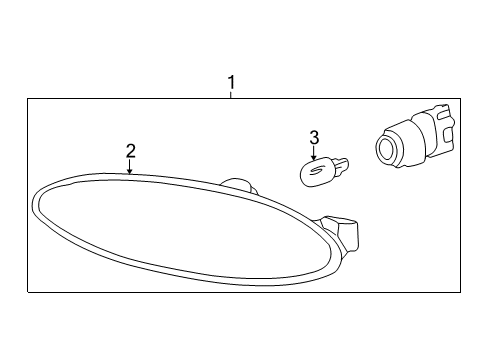 1999 Hyundai Sonata Bulbs Lens & Housing Assembly-Front Reflex Reflector, RH Diagram for 92340-38001