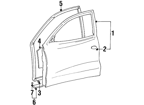 1998 Hyundai Elantra Front Door Weatherstrip Assembly-Front Door Lower, LH Diagram for 82130-29000