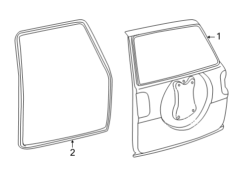 2002 Toyota RAV4 Back Door - Door & Components Weatherstrip Diagram for 67881-42030