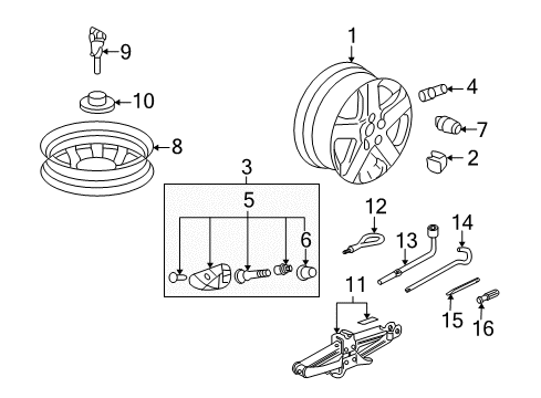 2005 Acura RL Wheels Sensor Assembly, Tpms Diagram for 06421-S3V-A04