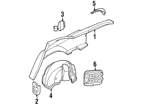 2001 Chrysler LHS Quarter Panel & Components Housing-Fuel Filler Diagram for 4575475AI