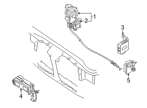 2004 Infiniti M45 Cruise Control System Distance Sensor Assembly Diagram for 28437-CR920