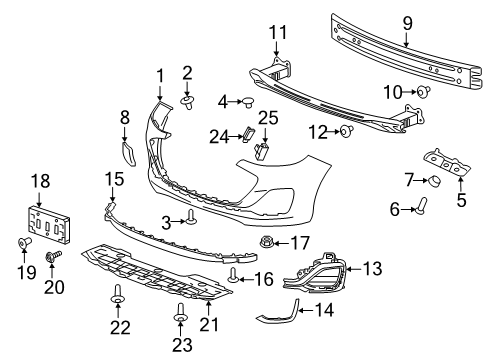 2022 Chevrolet Spark Bumper & Components - Front Bumper Cover Diagram for 42671890