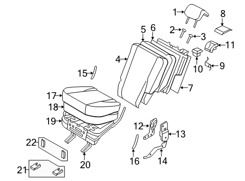 2005 Hyundai Tucson Rear Seat Components Recliner Assembly-Rear Seat Outer LH Diagram for 89610-2E000-DD