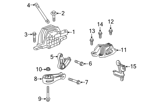 2018 Buick LaCrosse Engine & Trans Mounting Transmission Mount Bracket Diagram for 23212433