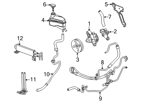 2009 Cadillac SRX P/S Pump & Hoses, Steering Gear & Linkage Power Steering Pump Diagram for 25900769