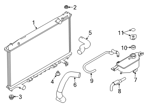 2015 Infiniti Q50 Radiator & Components Hose-Reservoir Tank Diagram for 21742-4GN5A