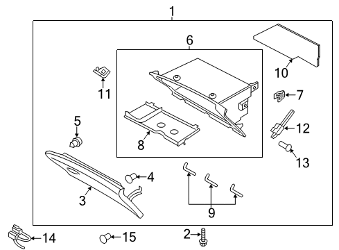 2017 Lincoln MKZ Glove Box Glove Box Door Bumper Diagram for -W716958-S300