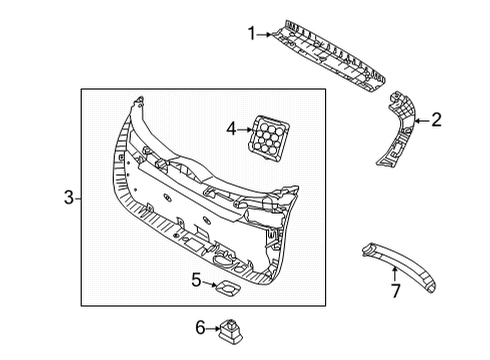 2022 Hyundai Tucson Interior Trim - Lift Gate COVER-T/GATE RR LAMP, LH Diagram for 81713-N9000-NNB