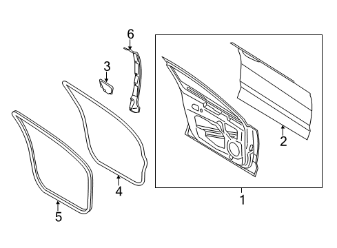 2020 Lincoln MKZ Front Door Door Weatherstrip Diagram for GP5Z-5420531-A