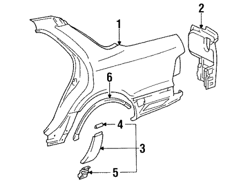 1990 Lexus LS400 Quarter Panel & Components, Exterior Trim Solenoid Assy, Fuel Lid Opener Diagram for 85490-50010