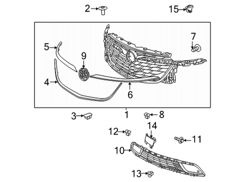 2022 Buick Enclave Grille & Components Duct Bolt Diagram for 11602909