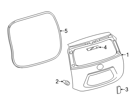 2014 Toyota Prius C Gate & Hardware Weatherstrip Diagram for 67881-52190